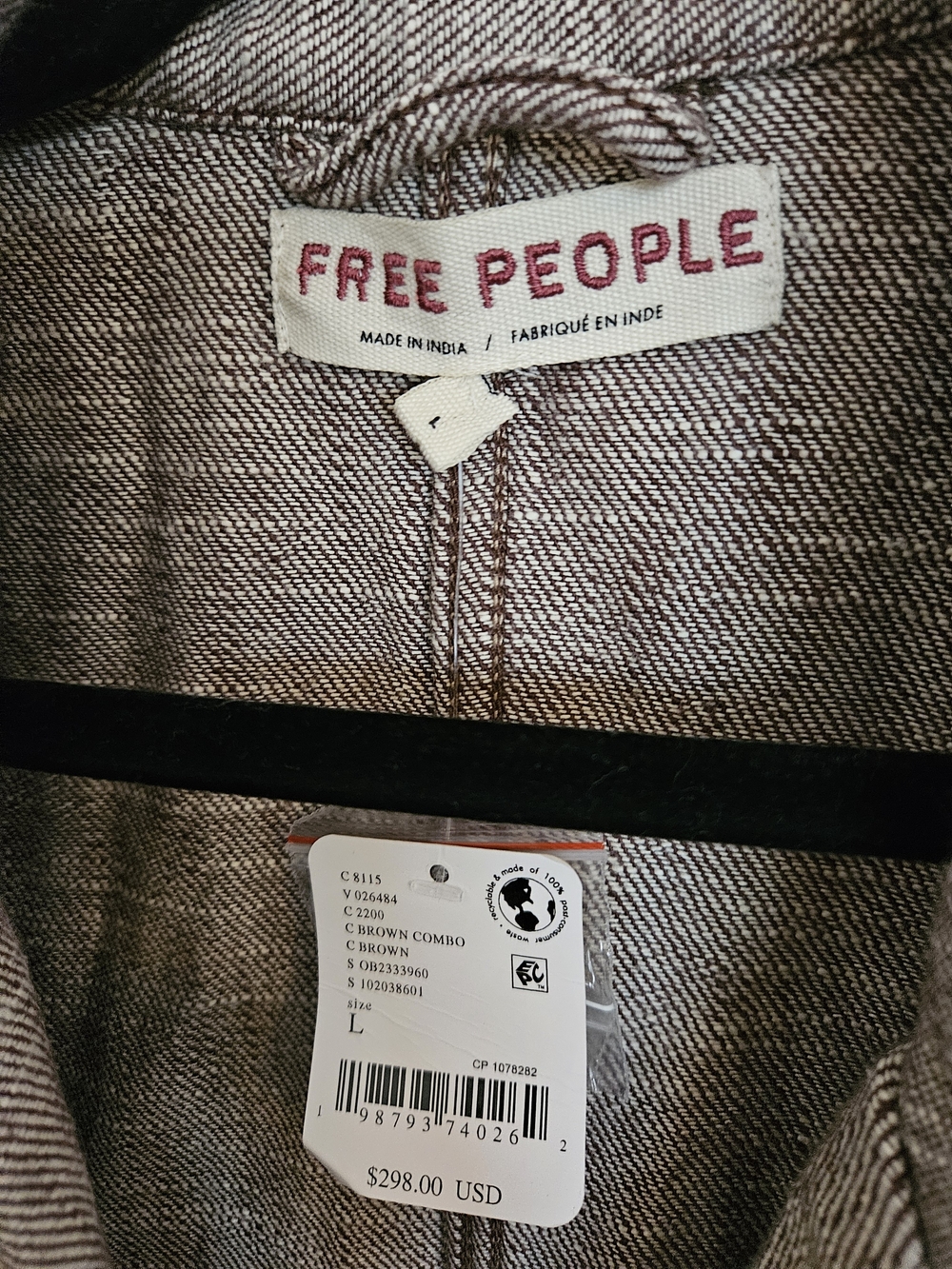 Free People BNWT Brown Micah Duster - Picture 4 of 11